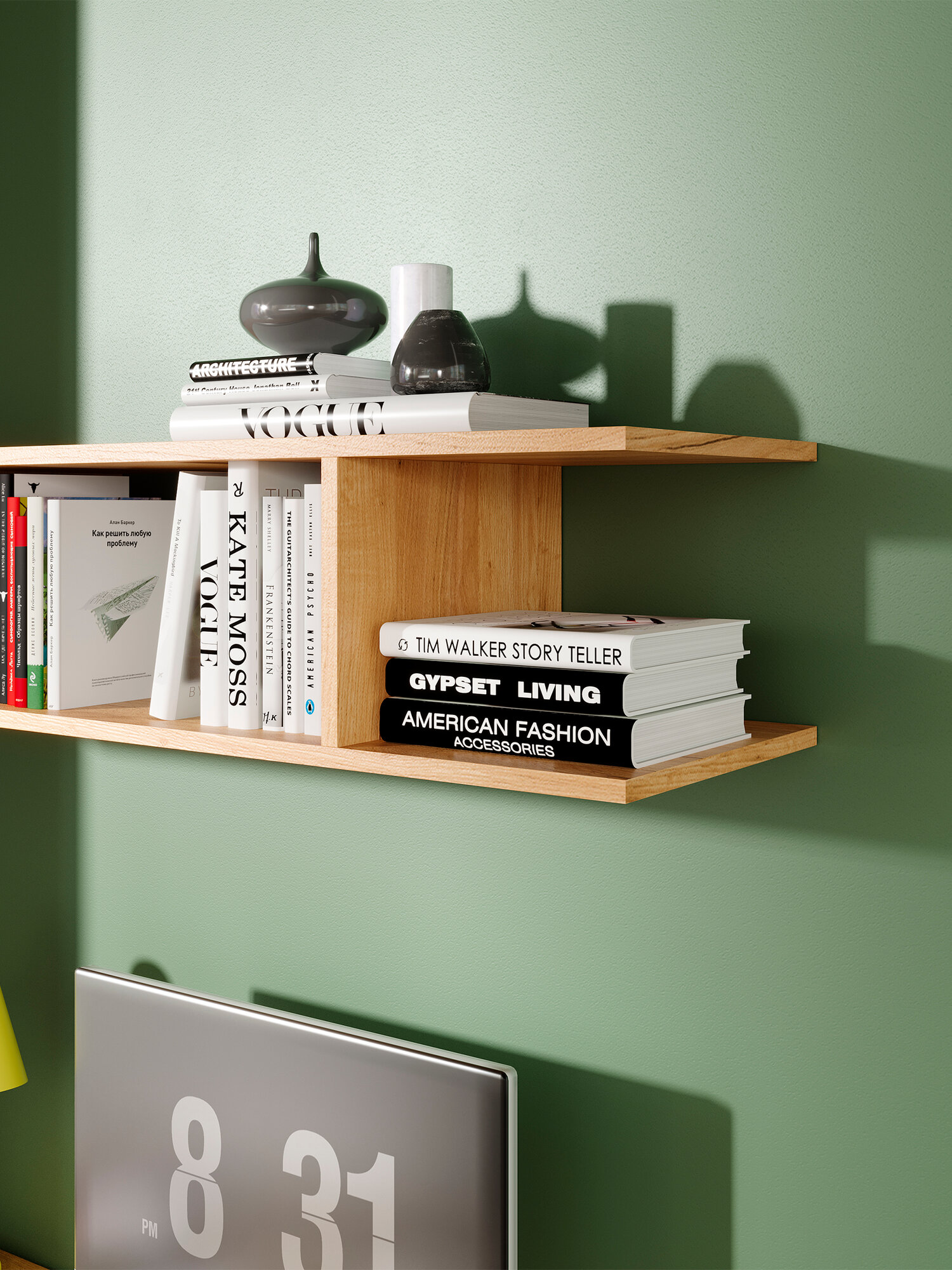 Полка Мебель Трия Хилтон, настенная, ЛДСП, Дуб Крафт Золотой, 110x25x32 см — фото 1