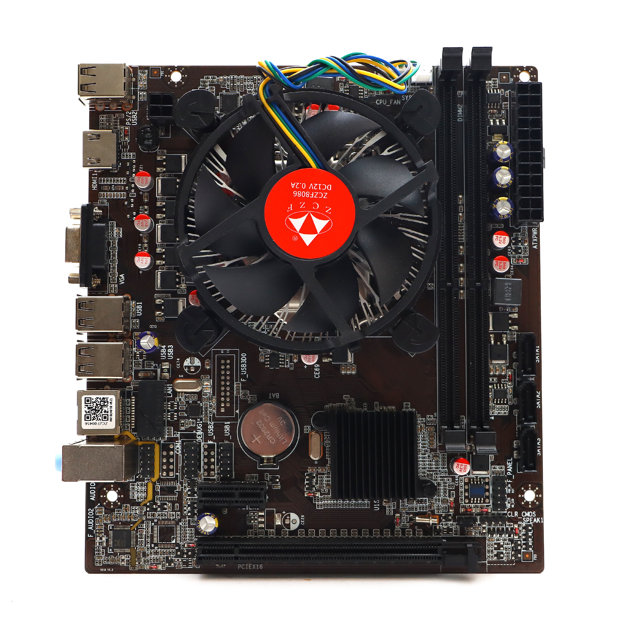 Материнская плата с процессором ZCZF H61B, i3-2120, Socket1155, mATX, Retail