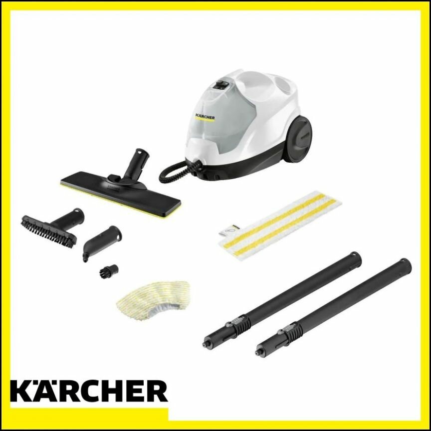 Пароочиститель Karcher EasyFix 1.512-630.0, 2000Вт, давление 3,5 бара, 0,8л, черный/белый