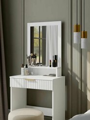 Туалетный столик с зеркаломMEBLIERA, размер 60х35х148 см, белый