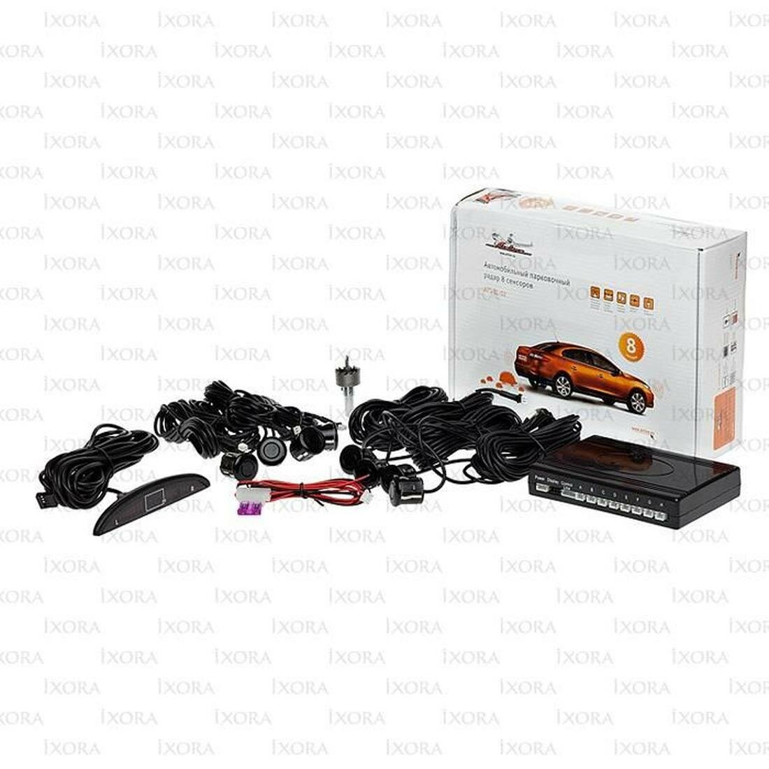 Парковочный радар 8 датчиков (черный) для автомобилей Airline APS8L02