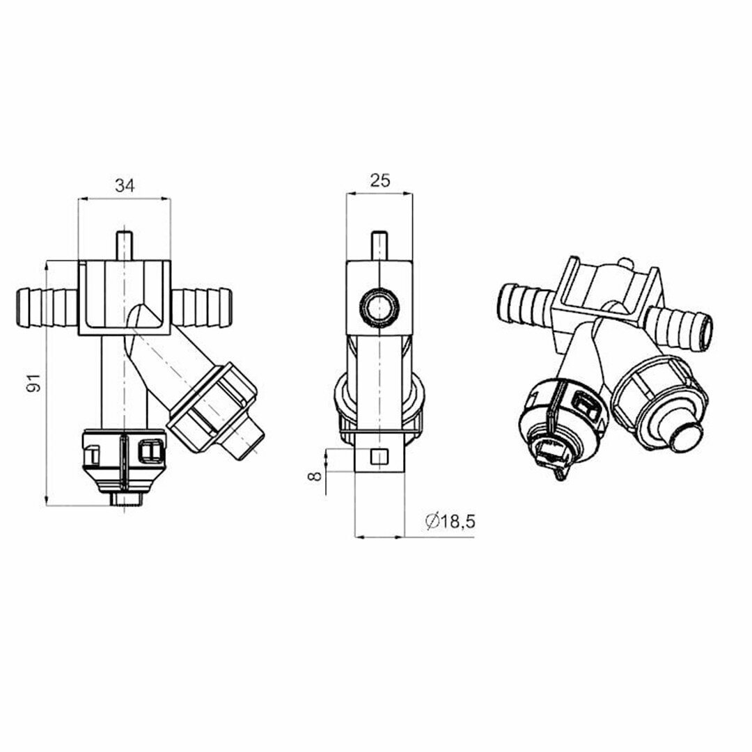 Корпус распылителя концевой 0-100/08/K Agroplast — фото 1