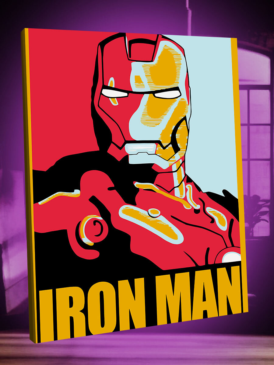 Картина по номерам "Ironman " на холсте с подрамником