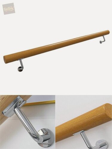 Изображение товара Поручень пристенный, 1200mm, Цвет орех, перфорированный монтаж, мансарда