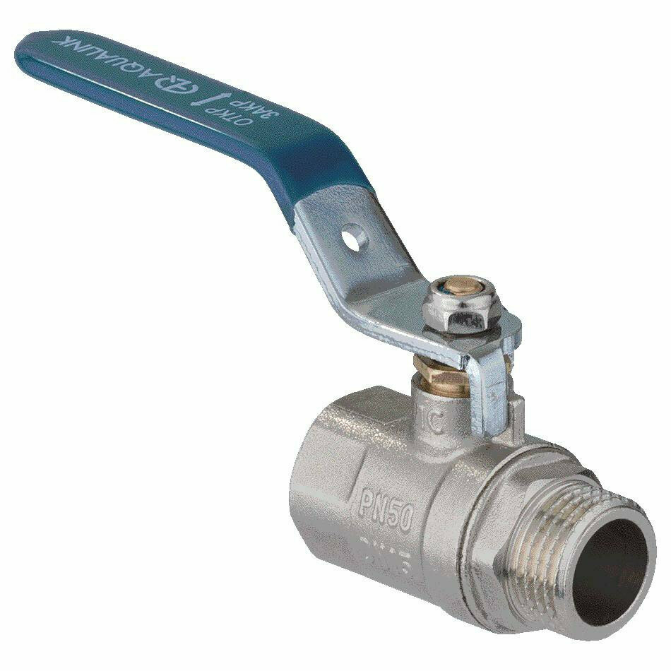 Кран шаровой 1   внутренний наружный  ручка рычаг  AQUALINK   01151