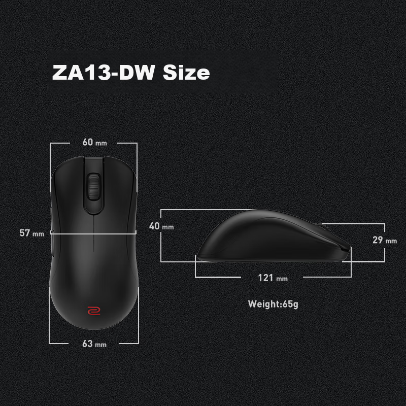ZOWIE GEAR ZA13-DW Wireless Mouse, Gaming Mouse, High Back Design, for CS2, PUBG, Valorant, Esports Mouse, Driverless Design, Rechargeable