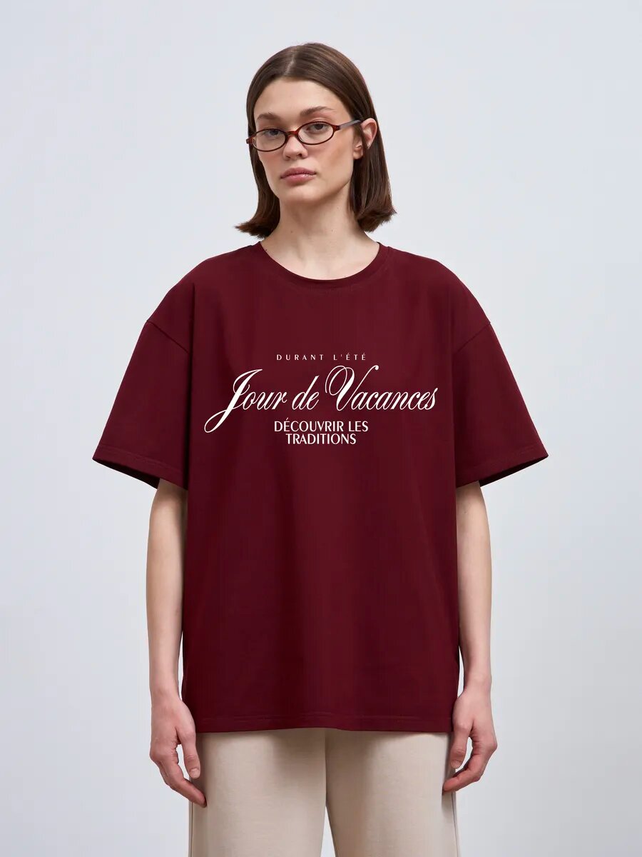 Футболка Телодвижения, размер 170-88-94 (44) S, бордовый