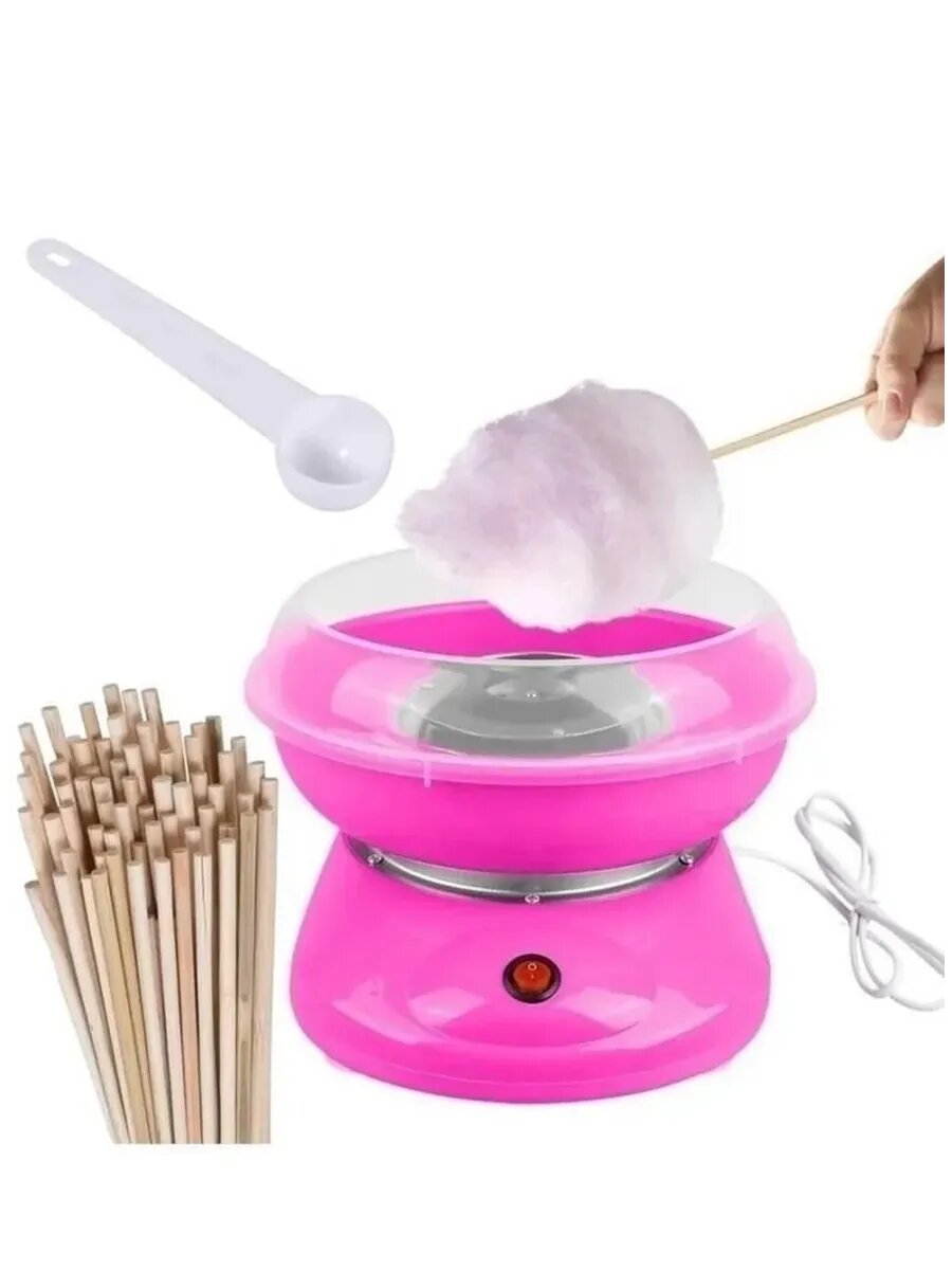 Удобный аппарат для сахарной ваты в ярких цветах