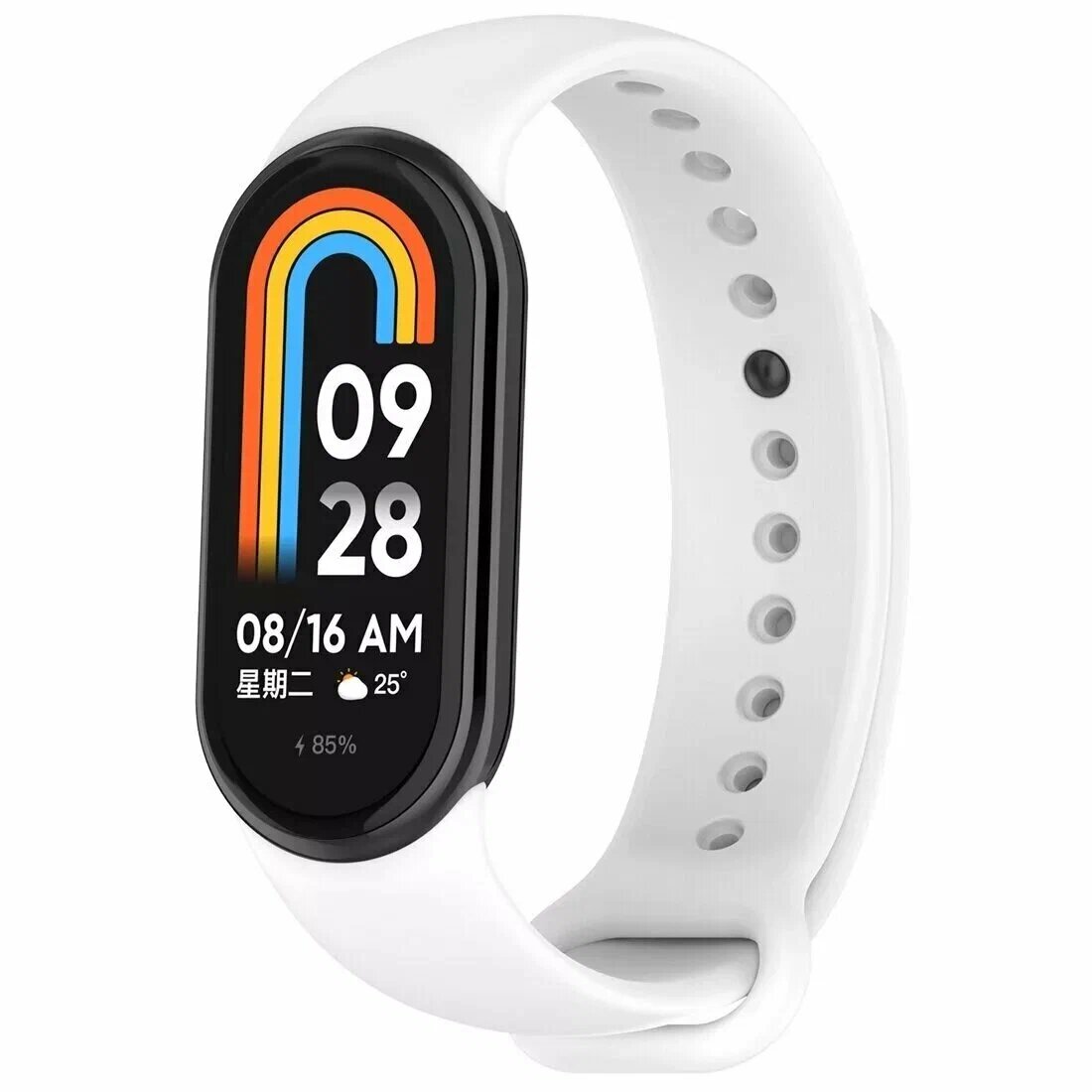 Силиконовый ремешок для Xiaomi Mi Smart Band 8 / 9, Xiaomi Mi Band 8 / 9 (белый)