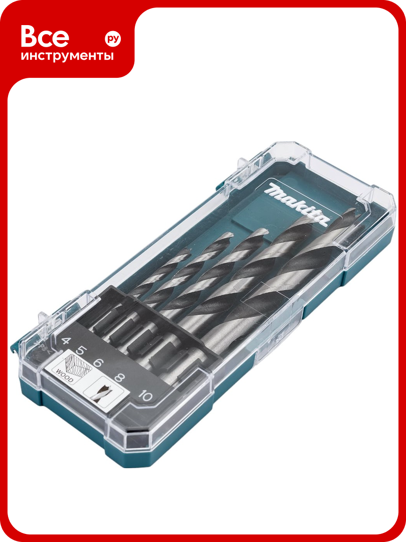 Набор сверл по дереву (5 шт; 456810 мм) Makita D-72861