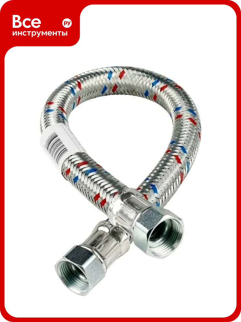Гибкая подводка для воды Millennium Гигант усиленная из нержавеющей стали гайка-гайка 3/4" 50см PGFF34050