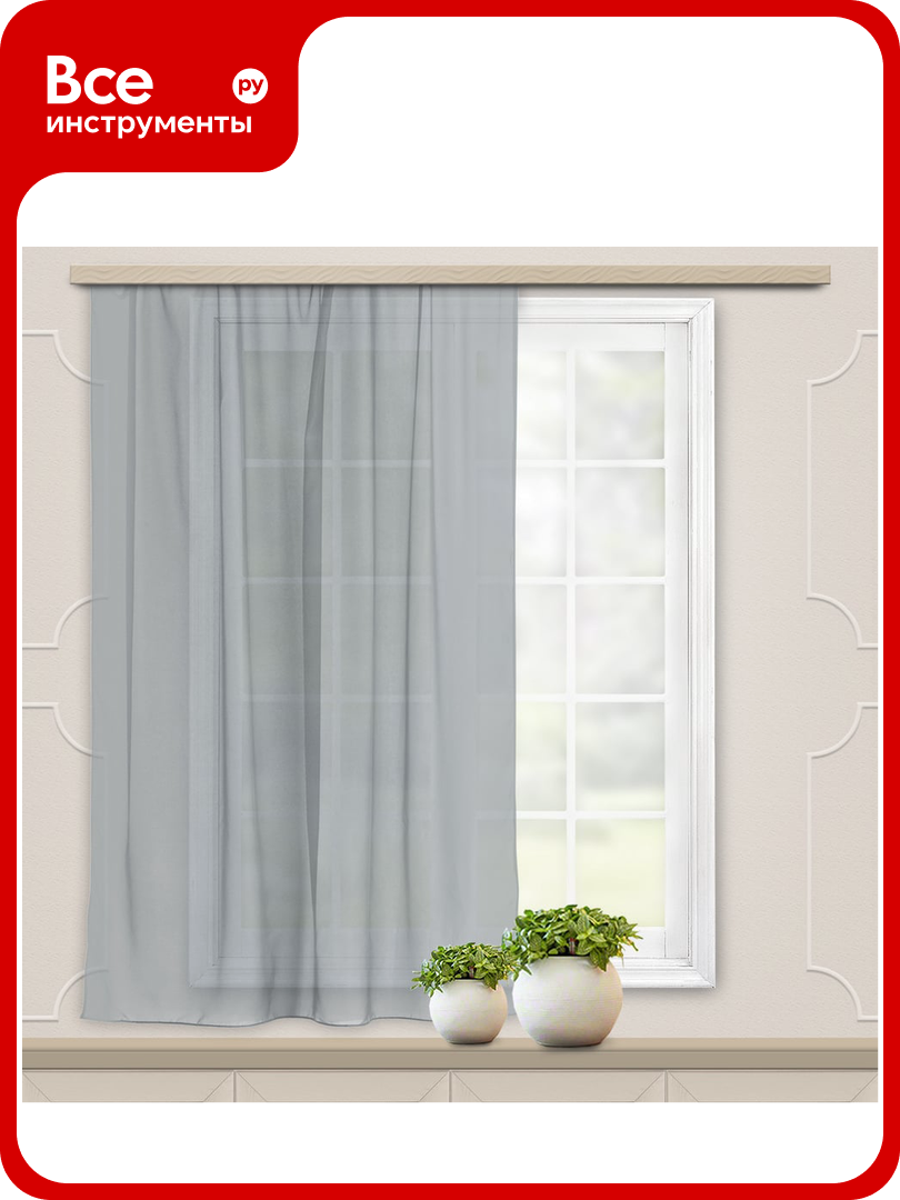Штора witerra вуаль  140x145 см  серый 46087