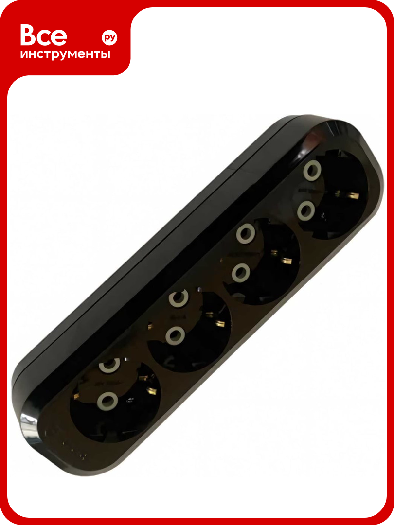 Колодка 4 гнезда MAKEL с/з черный MGP2151