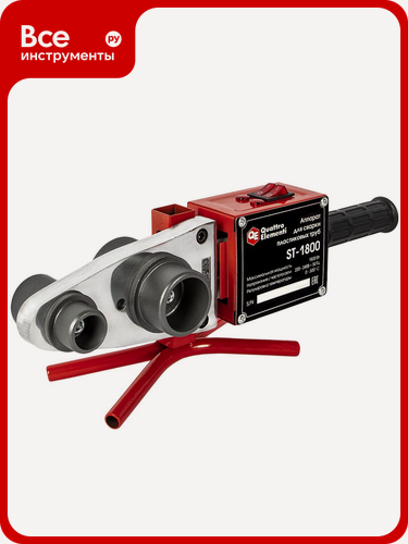 Изображение товара Сварочный аппарат для пластиковых труб QUATTRO ELEMENTI ST-1800 1800 Вт, насадки 20-50 мм 793-343, пластиковая