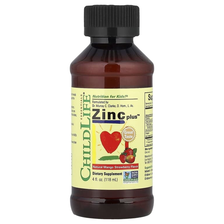 ChildLife Zinc Plus, Цинк для детей 118 мл - вкус Манго с клубникой