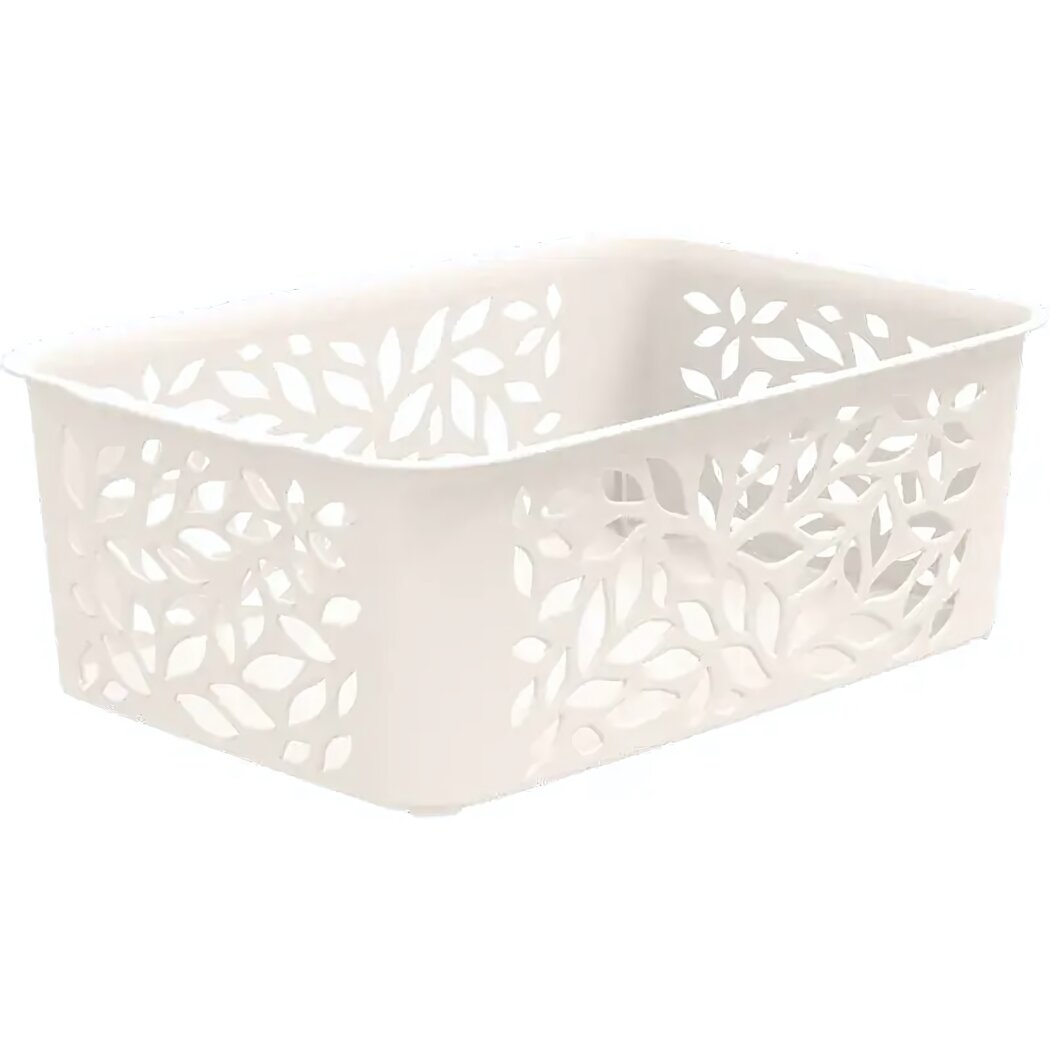 Корзина пластиковая Leaves 23л цвет молочный размер 222х81мм