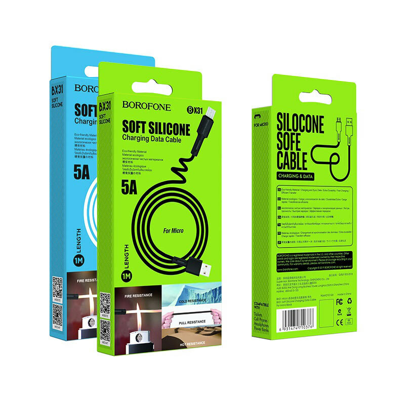 BOROFONE BX 31 USB to Micro ( 1 м , 3 А ) Оригинальный кабель