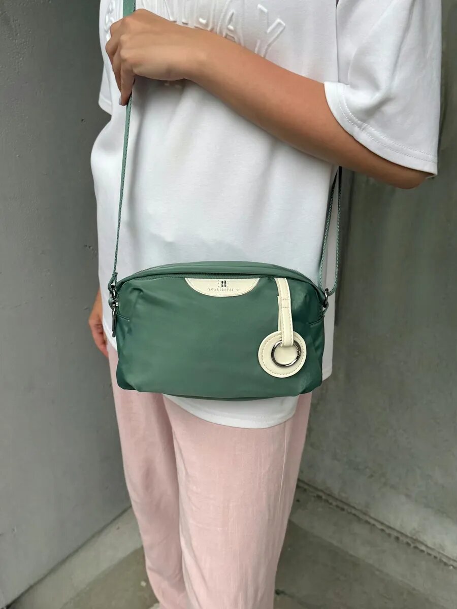 Сумка кросс-боди Journey, фактура гладкая, серо-зеленый — фото 1