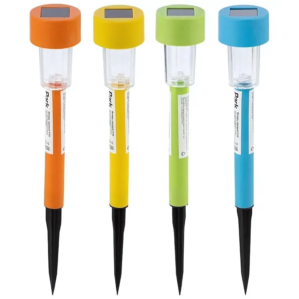 Фонарь садовый 'P-03' на солнечных батареях высота 29.5см цвет в ассортименте