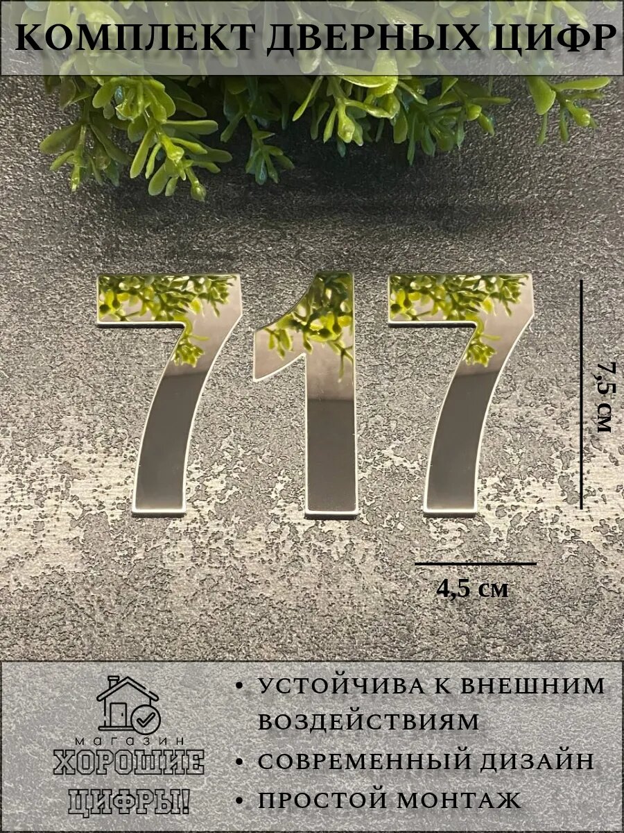 Цифра на дверь квартиры 717