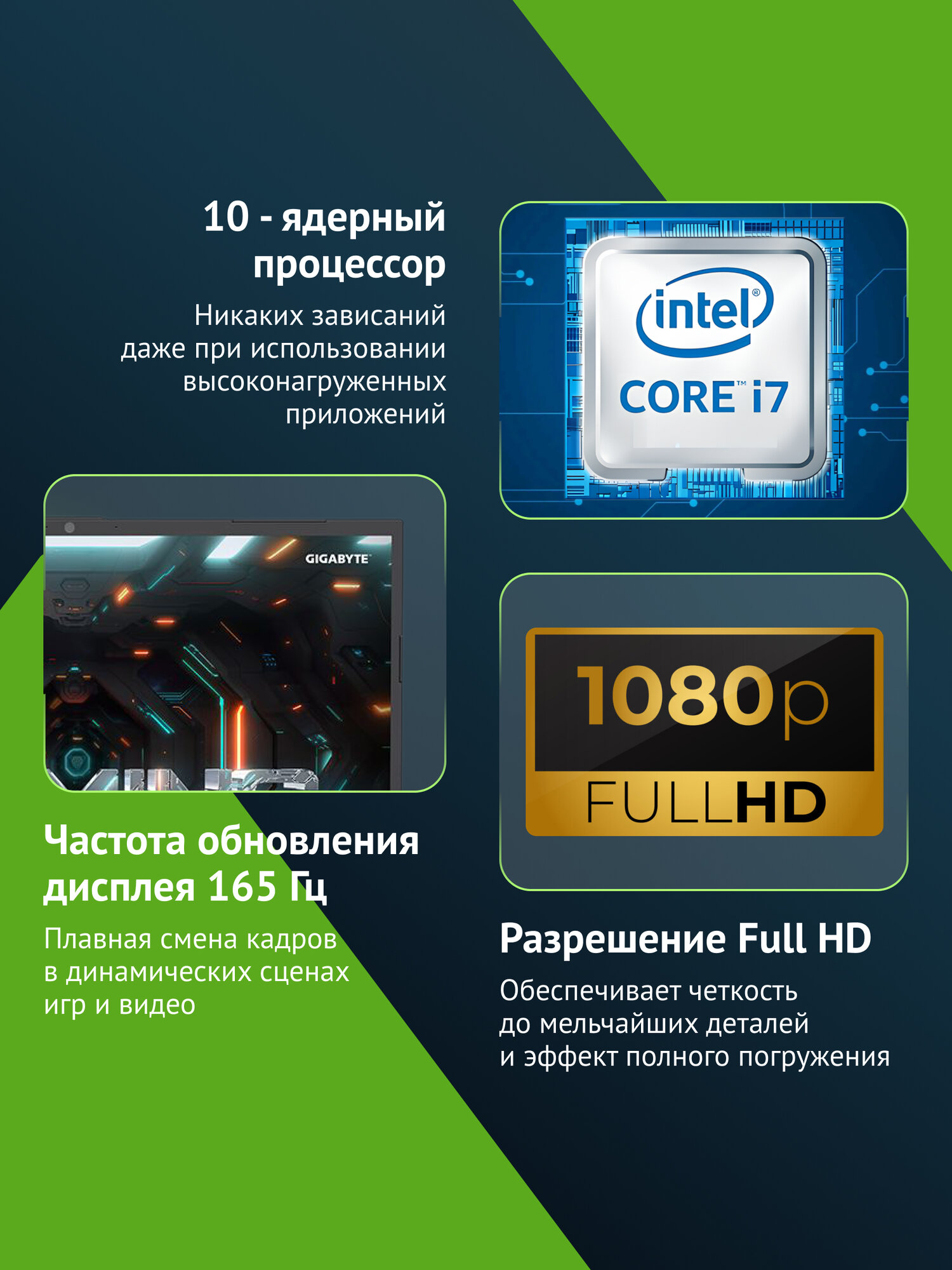 Игровой Ноутбук Gigabyte G6, 16", IPS, Intel Core i7 13620H, DDR5 16ГБ, SSD 1024ГБ, NVIDIA GeForce RTX 4050 6ГБ, черный — фото 1