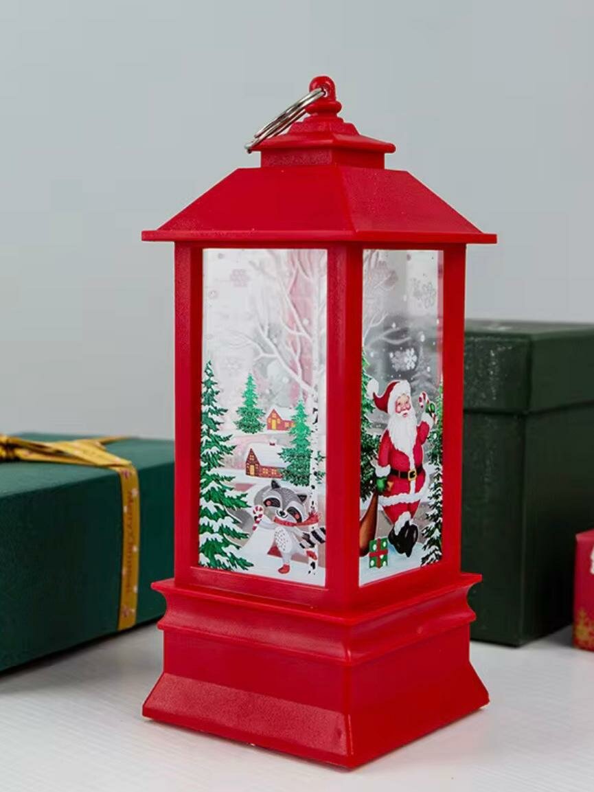 Новогодний/рождественский светильник 13*6*6 см квадратный красный