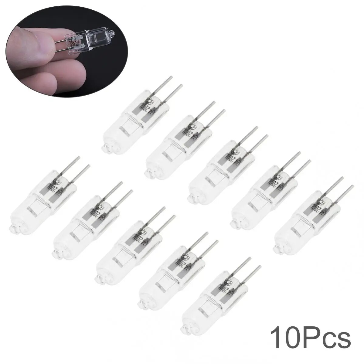 10 шт. галогенные лампы G4 12 В 10 Вт/20 Вт капсульные лампы с длительным сроком службы теплые белые прозрачные лампы галогенные лампы G4 10W