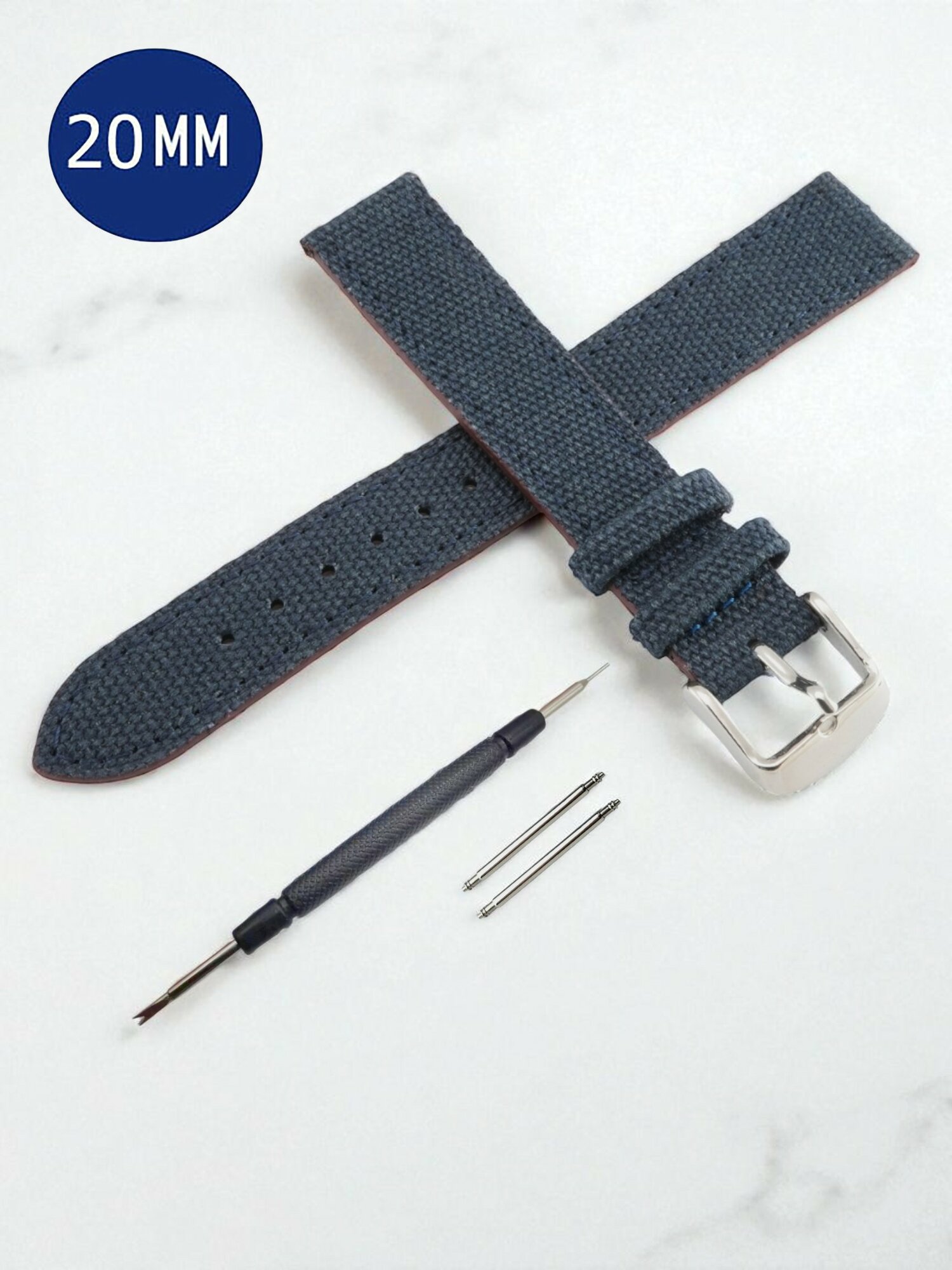 Браслет AXIVER, фактура плетеная, размер 20мм, темно-синий