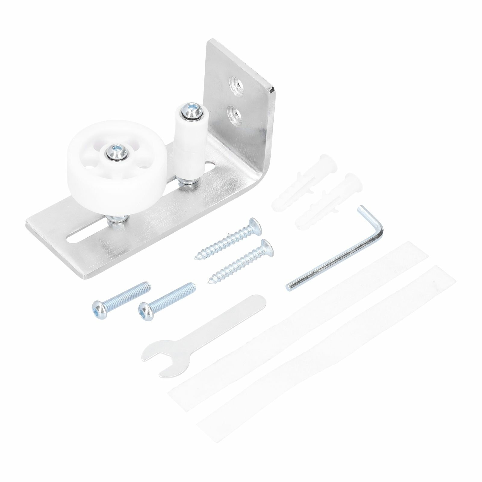 Комплект напольных направляющих для двери сарая серебристого цвета аксессуар для роликовых направляющих для плавного и бесшумного скольжения простая установка