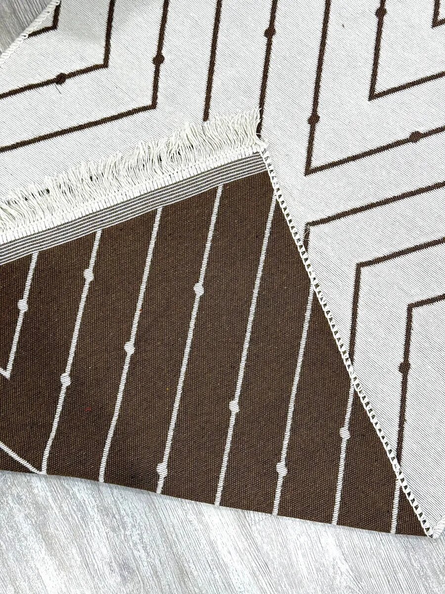 Килим хлопковый двусторонний 80х150 см, безворсовый ковер на пол, Турция — фото 1