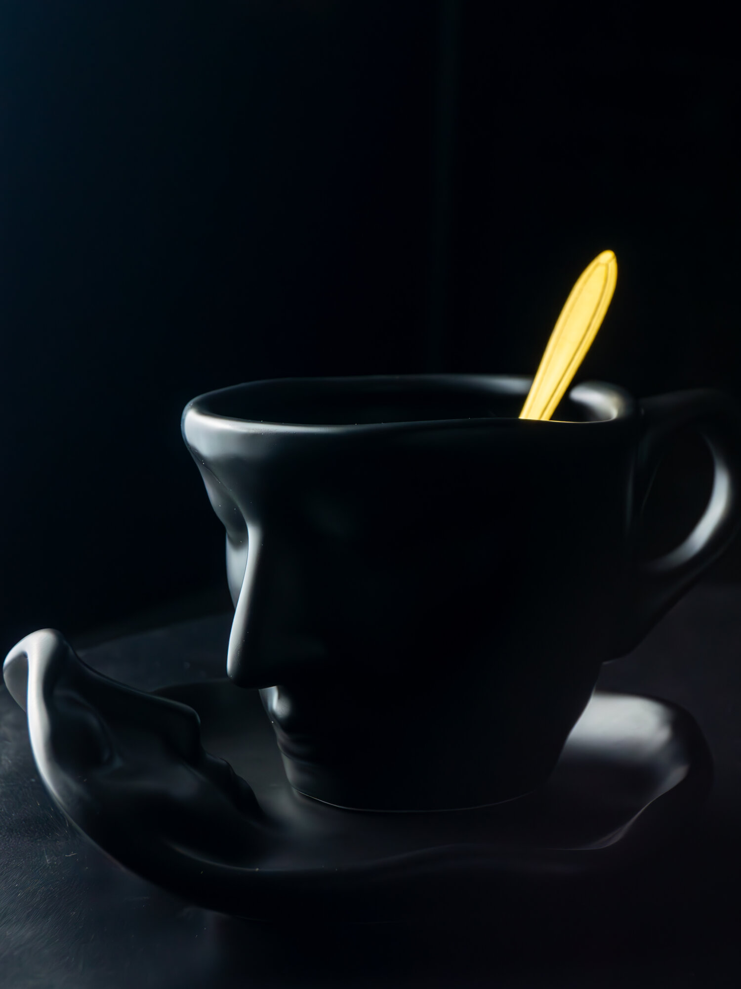 Чайный набор в виде влюбленных лиц черный — фото 1