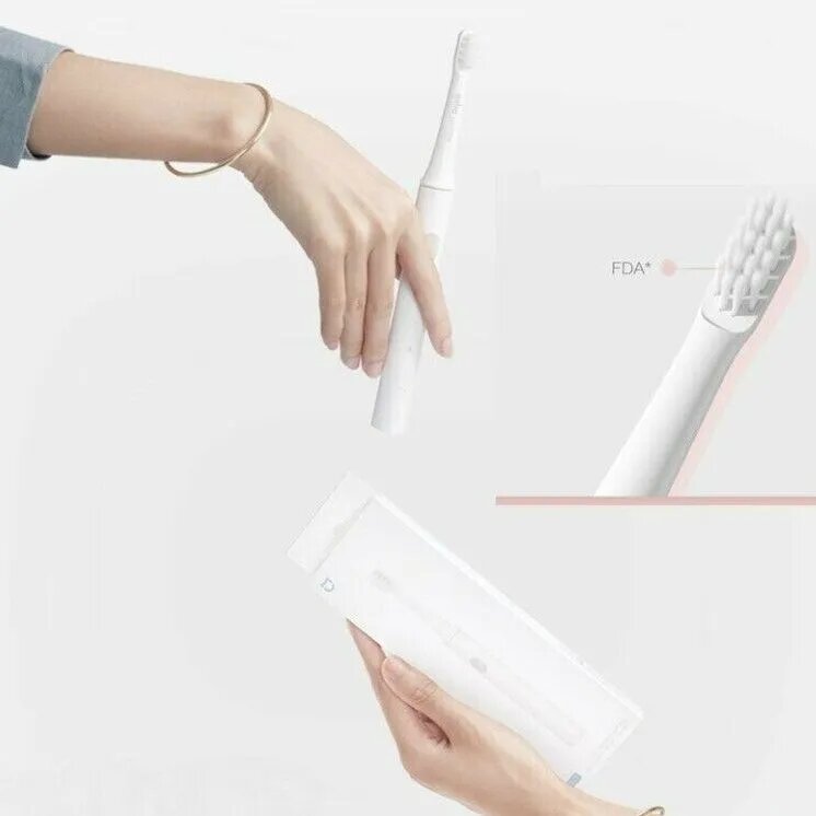 Изображение Электрическая зубная щётка Xiaomi Beheart W100 , ультразвуковая, дисплей, 5 режимов, розовая