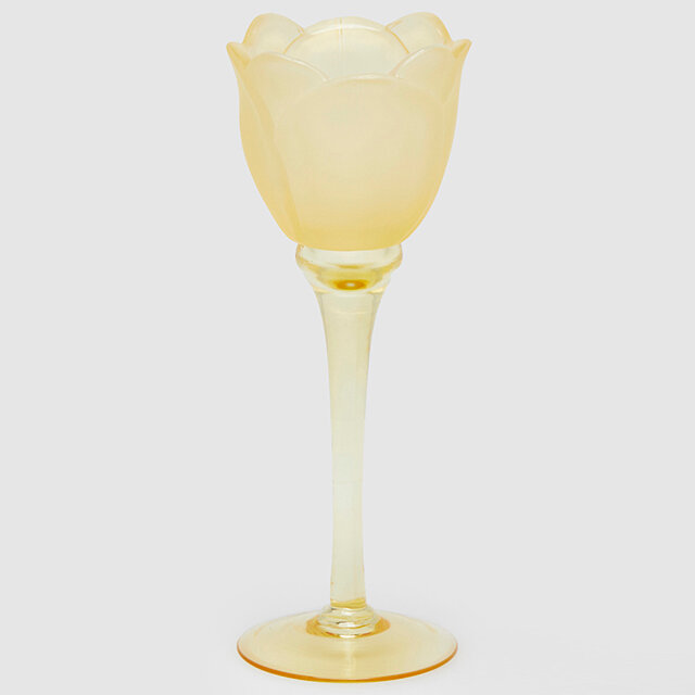 Стеклянный подсвечник-бокал Chiffon Blossom Glows 22 см желтый EDG 4400285A270-1