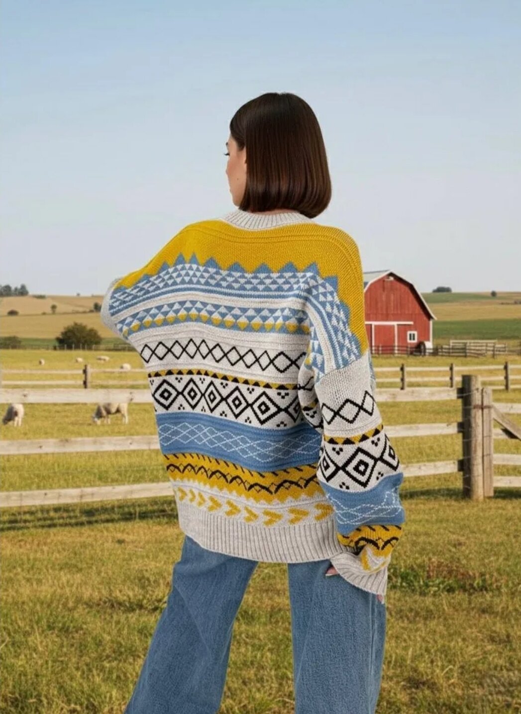 Свитер JoveMod, размер onesize, , бежево-желтый — фото 1