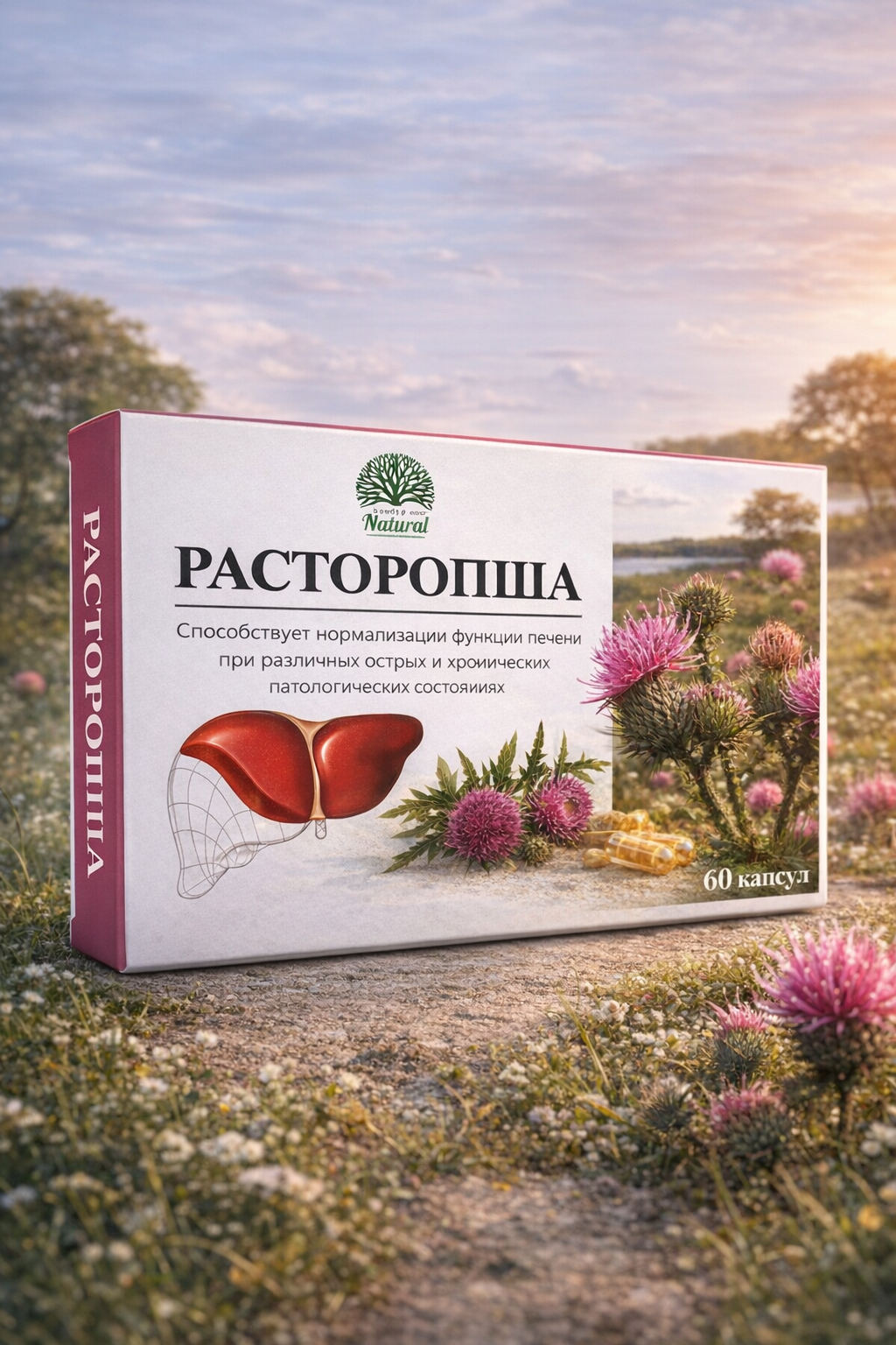 Лечения и оздоровления печени , Растаропша капсулах для защиты и лечения печени "семена растаропши в капсулах", 60 шт