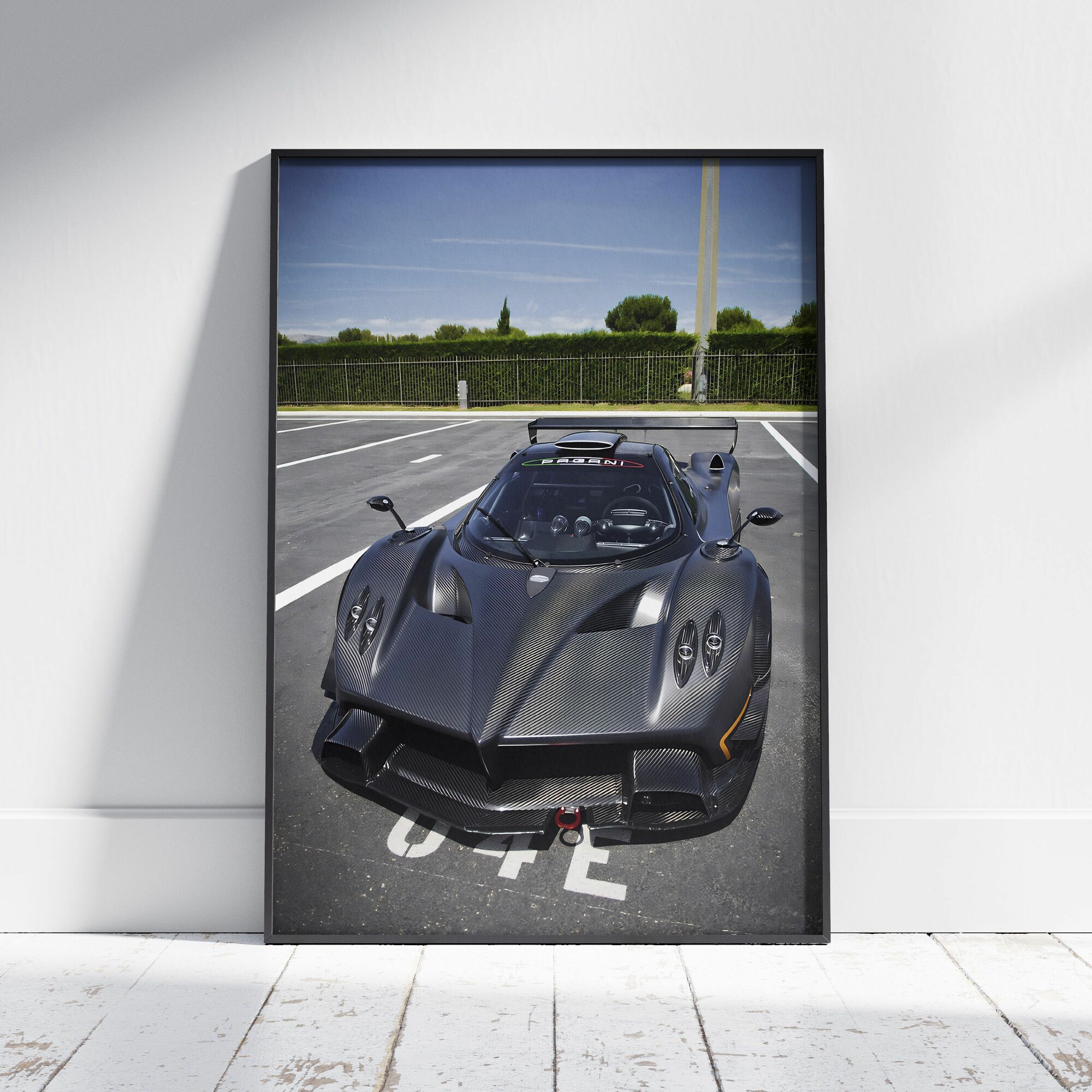 Плакат на стену для интерьера Спорткар (Pagani Zonda 5) - Постер по спортивным гоночным машинам автомобилям формата А4 (21x30 см)