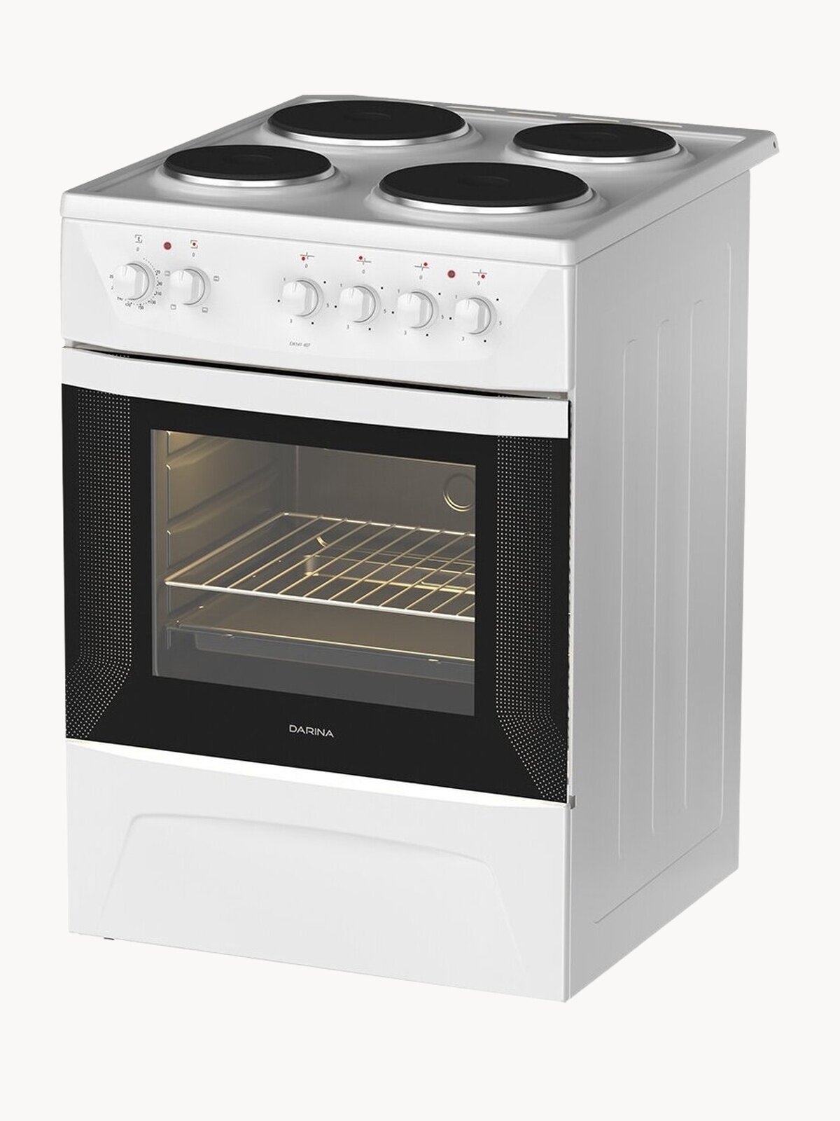 Электроплита Darina EM 141 404 ( зви 417 зви 1417) 60х60х85 4 конфорки, терморегулятор, белый