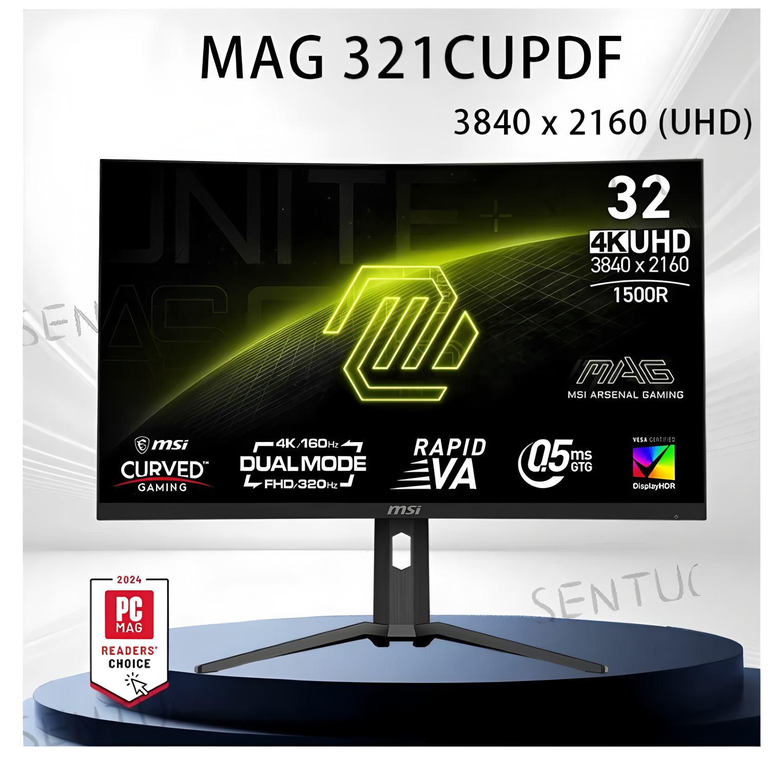 MSI 31.5" Монитор MAG 321CUPDF, черный Штекер европейской спецификации