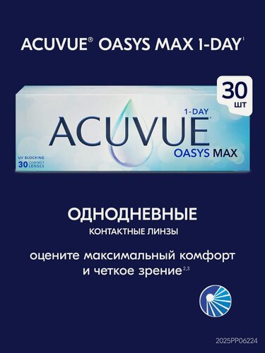 Изображение товара Контактные линзы ACUVUE OASYS MAX 1-Day 30 линз / 8.5 / -9.50