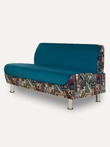 Изображение товара Диван прямой микс 139х65х84 см, нераскладной, наски зеленый велюр