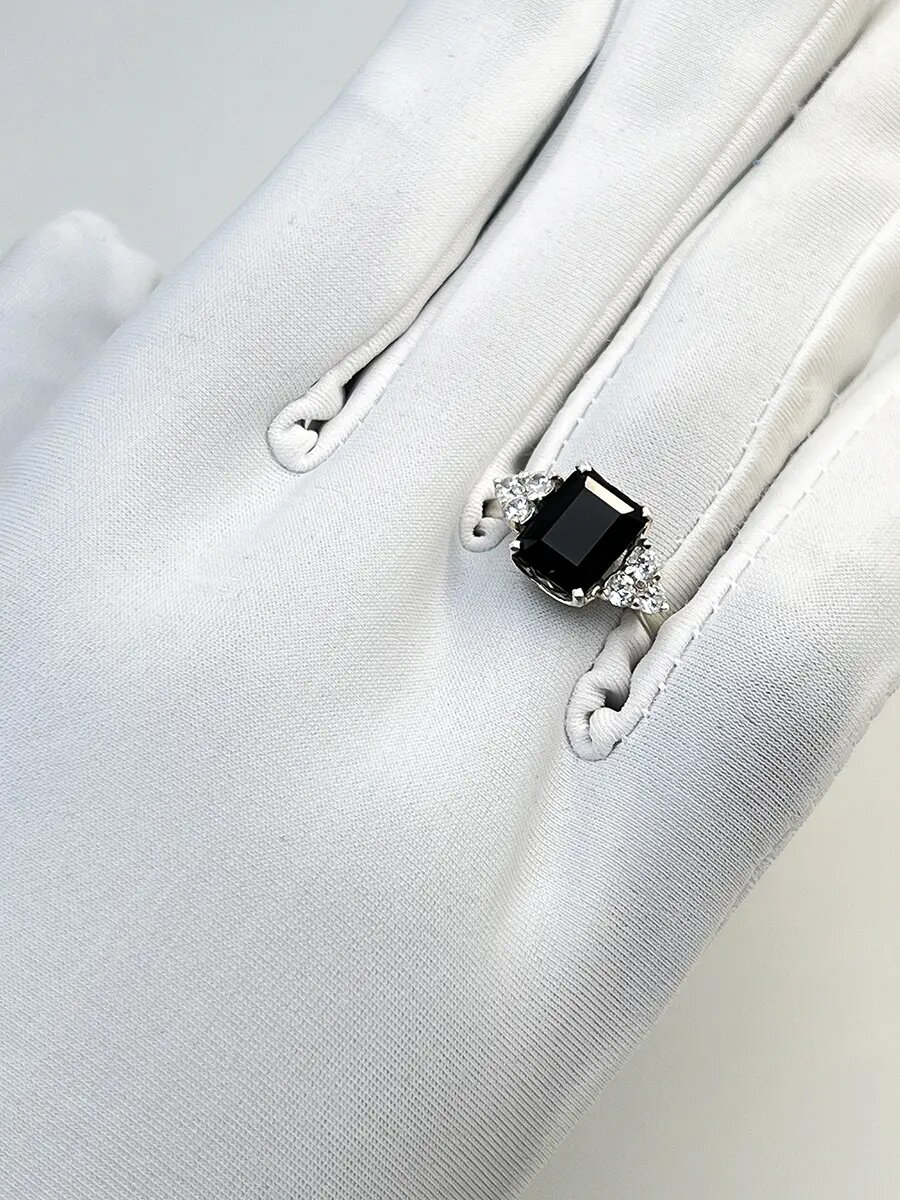 Кольцо, серебро, 925 проба, шпинель, фианит