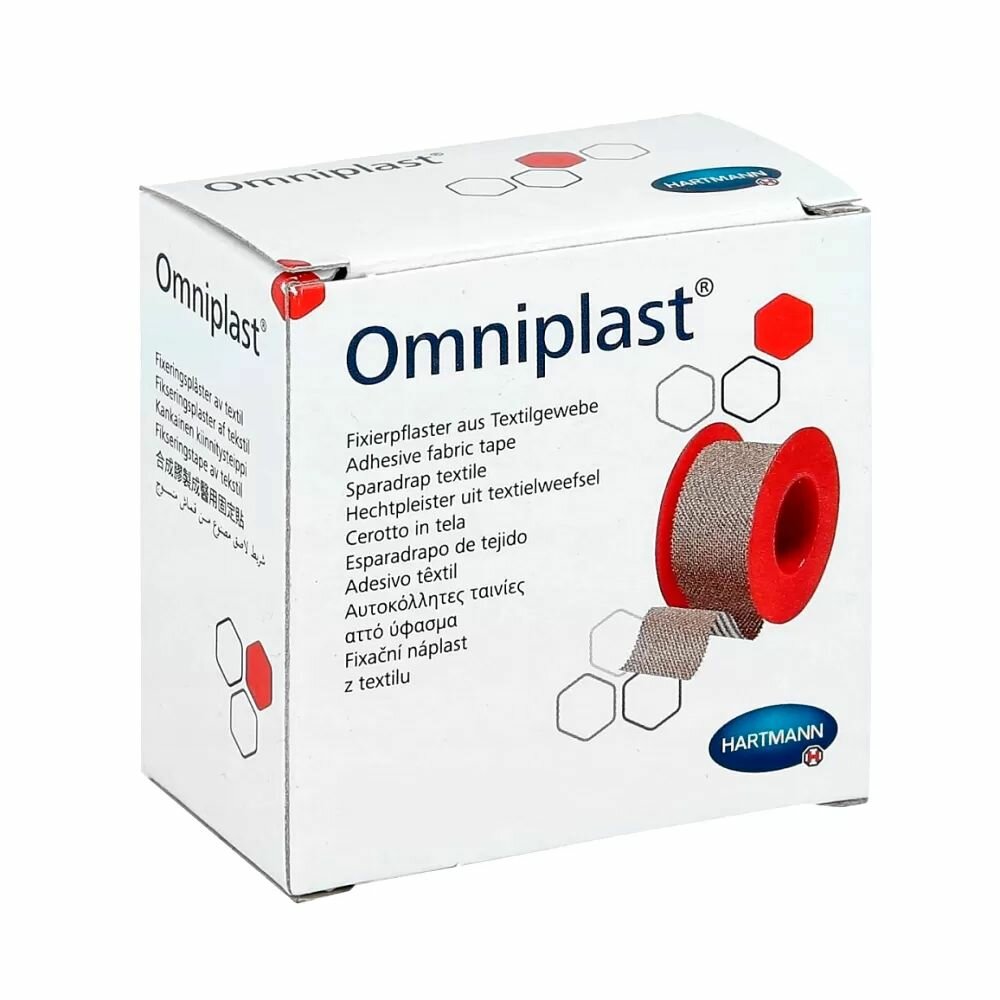 Пластырь Omniplast текстиль 1,25 см 5 м телесный 9005041