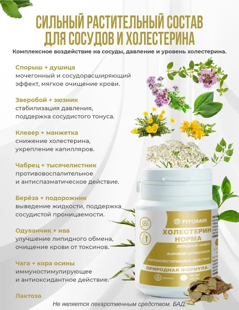 Изображение Таблетки от холестерина витамины для сердца и сосудов от давления