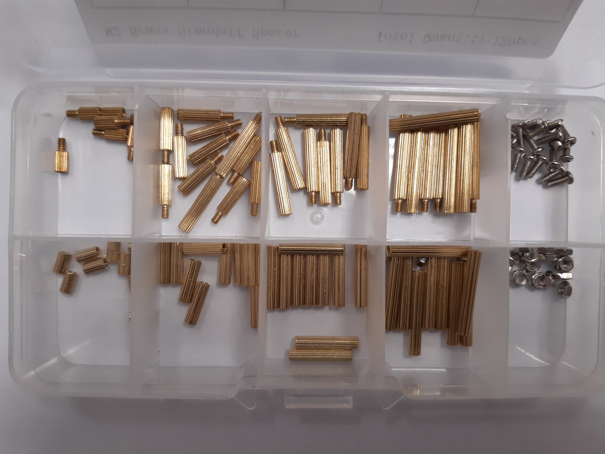 Набор латунных крепежных стоек М2 80штук в коробке