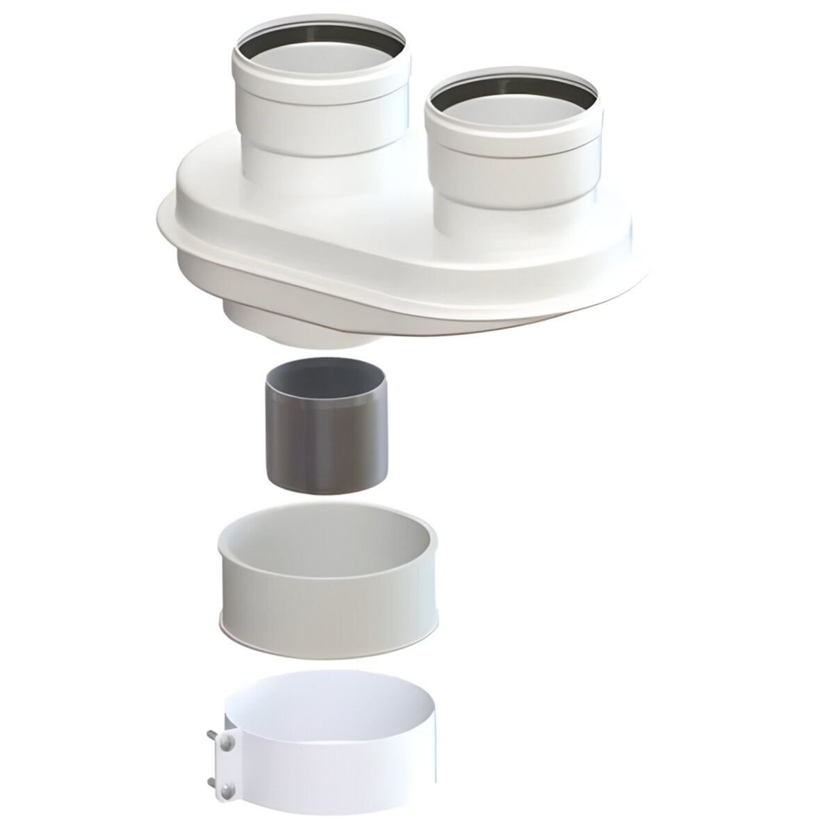 Адаптер CAMINO condens для конденсационных котлов элемент дымохода 60/100 80х80мм