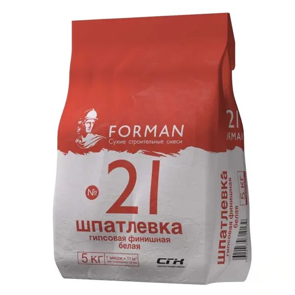 Шпаклёвка гипсовая финишная Forman 21 5 кг