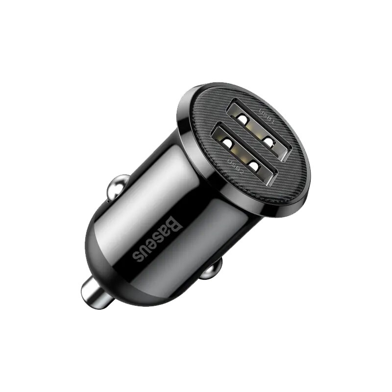 Автомобильное зарядное устройство Baseus CCALL-ML01: разветвитель прикуривателя, 2xUSB, быстрая зарядка, черный