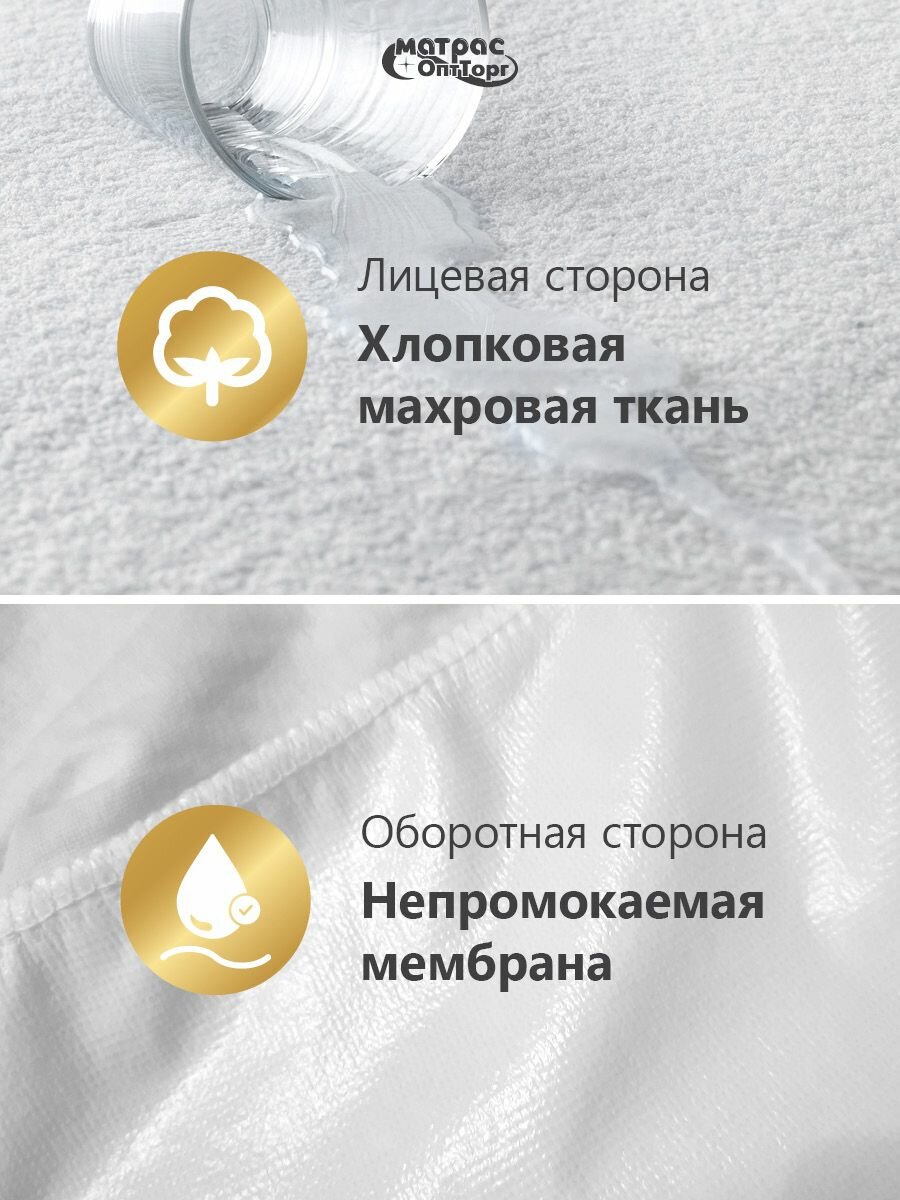 Непромокаемый наматрасник детский 70х160 на резинке с бортом 20 см Аквастоп-Мулетон — фото 1