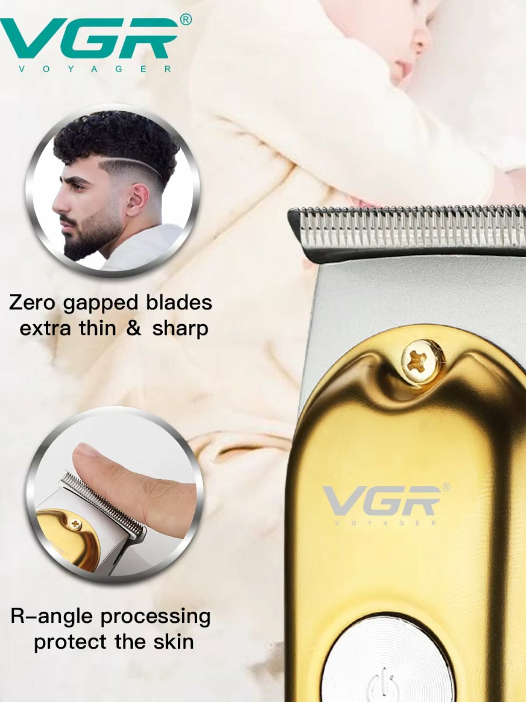 Электробритва VRG V-290, для бороды, усов, волос, нержавеющая сталь, AAA — фото 1