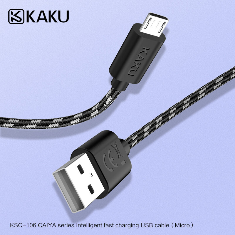 Кабель Micro-USB KAKUSIGA KSC-106, 1м, для зарядки и синхронизации данных, черный